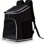 Cat Backpack Carrier, Mesh Pet Cat Carrier for Medium Small Dog Cat Puppy Kitten Bunny up to 18lbs, Dog Travel Backpack for Picnic Hiking Walking Cycling, Black