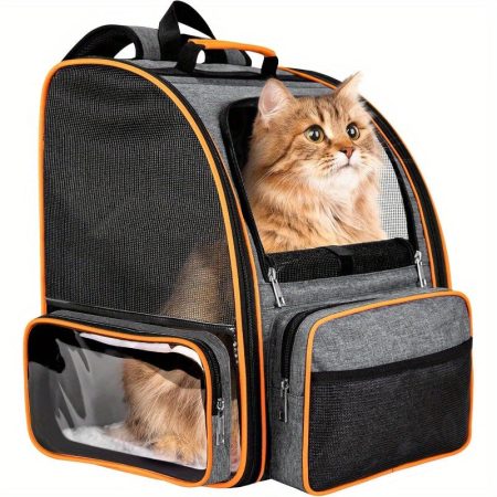 Ventilated Mesh Cat Backpack Carrier for Medium & Small Dogs up to 20lbs - Soft Sided Pet Carrier with Ergonomic Design, Secure Zipper Closure & Ventilation Mesh for Travel, Hiking, Outdoor Use - Grey, Dog Backpack Carrier, Hiking Pet Carrier, Stylish Pet